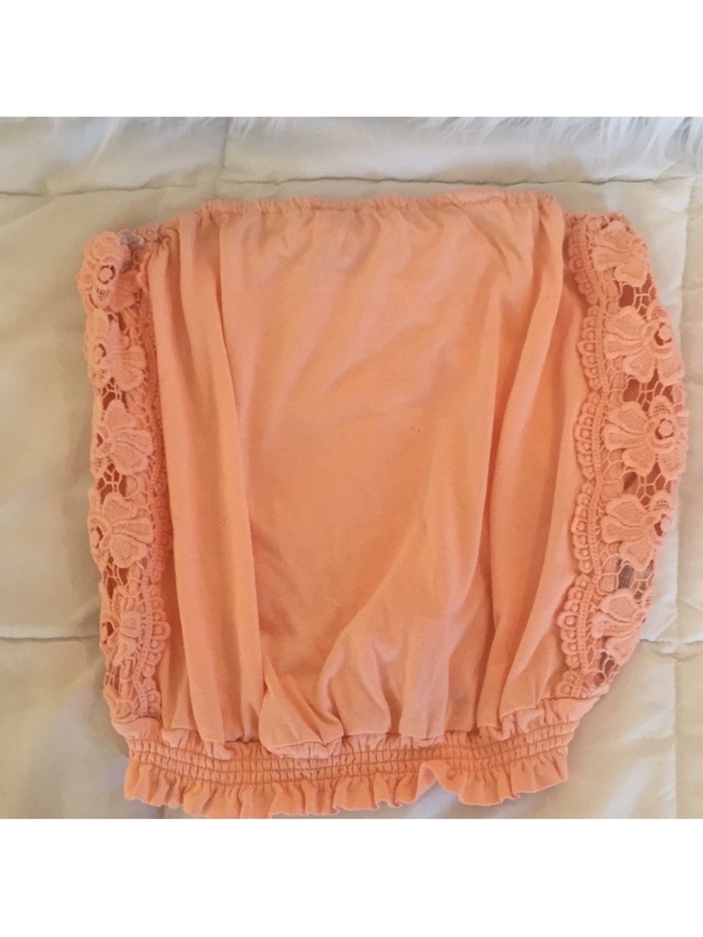 O'Neill Peach Lace-Trim Strapless Camisole